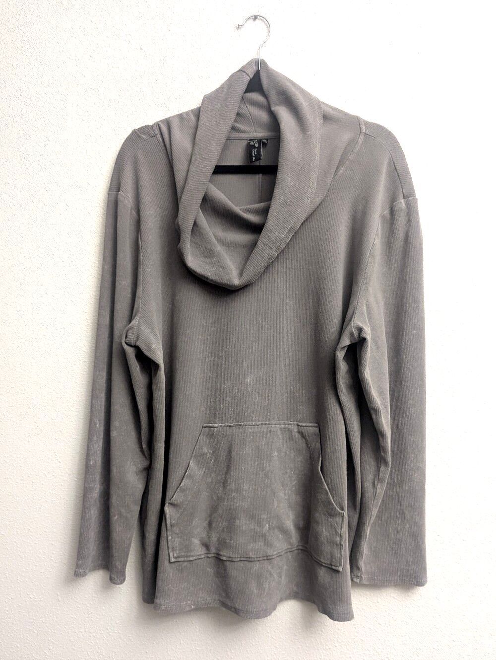 Focus Casual Life Gray XL Cotton Cowl Neck Pullover Sweatshirt Hoodie